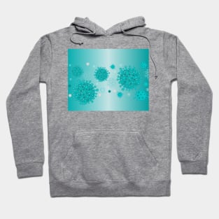 Green turquoise corona virus infection vector Hoodie